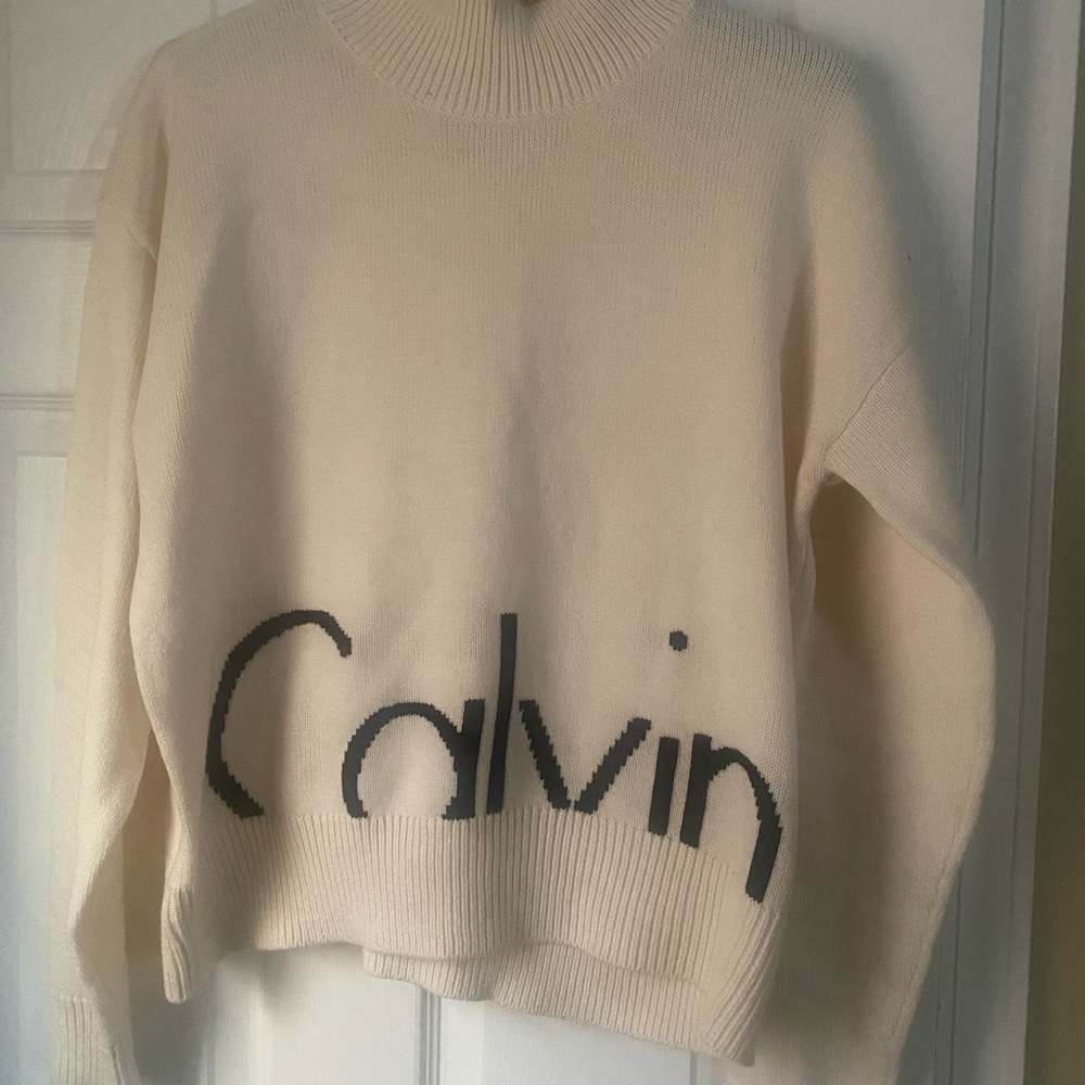 Calvin Klein Jeans Ivory Turtleneck Sweater